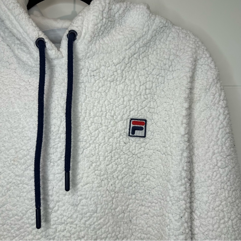 Fila White Sherpa Hoodie size XL